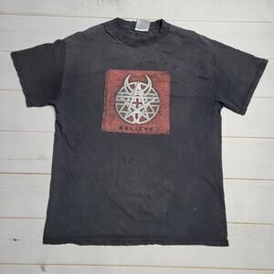 Y2K Vintage Disturbed Thrashed Band T-Shirt - Tennessee River Tag, 19x23